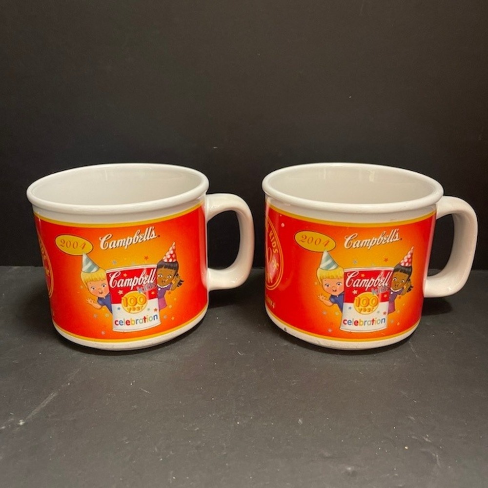 Campbell's‎ Kids Vintage Soup Cups 100 Year Celebration 2003 Set of 2 Lot A